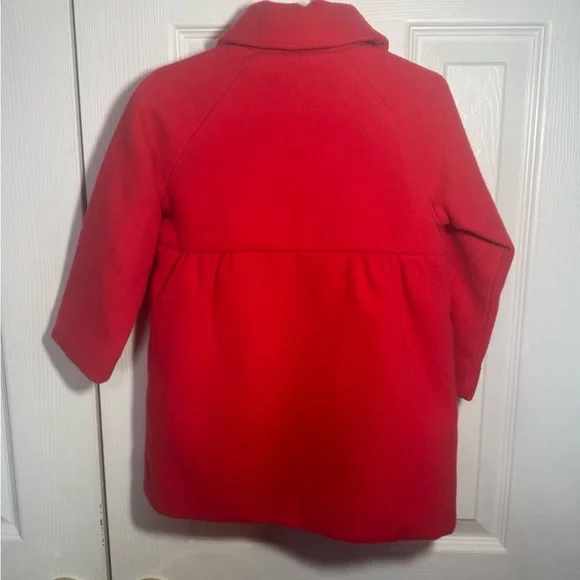 Dressy! OshKosh B'gosh Bright Red Pea Coat for Girls 3T - Picture 4 of 4